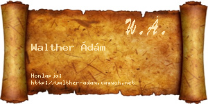 Walther Ádám névjegykártya